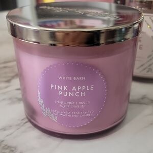 White Barn Pink Apple Punch Candle with Silver Lid